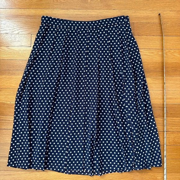 NWT Michael Kors Navy Polka Dot Pleated Skirt - Picture 9 of 9